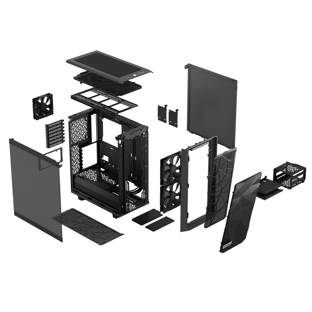 Boîtier Gaming Moyen Tour Fractal Design Meshify 2 Compact / ATX / Avec panneau vitré / Gris