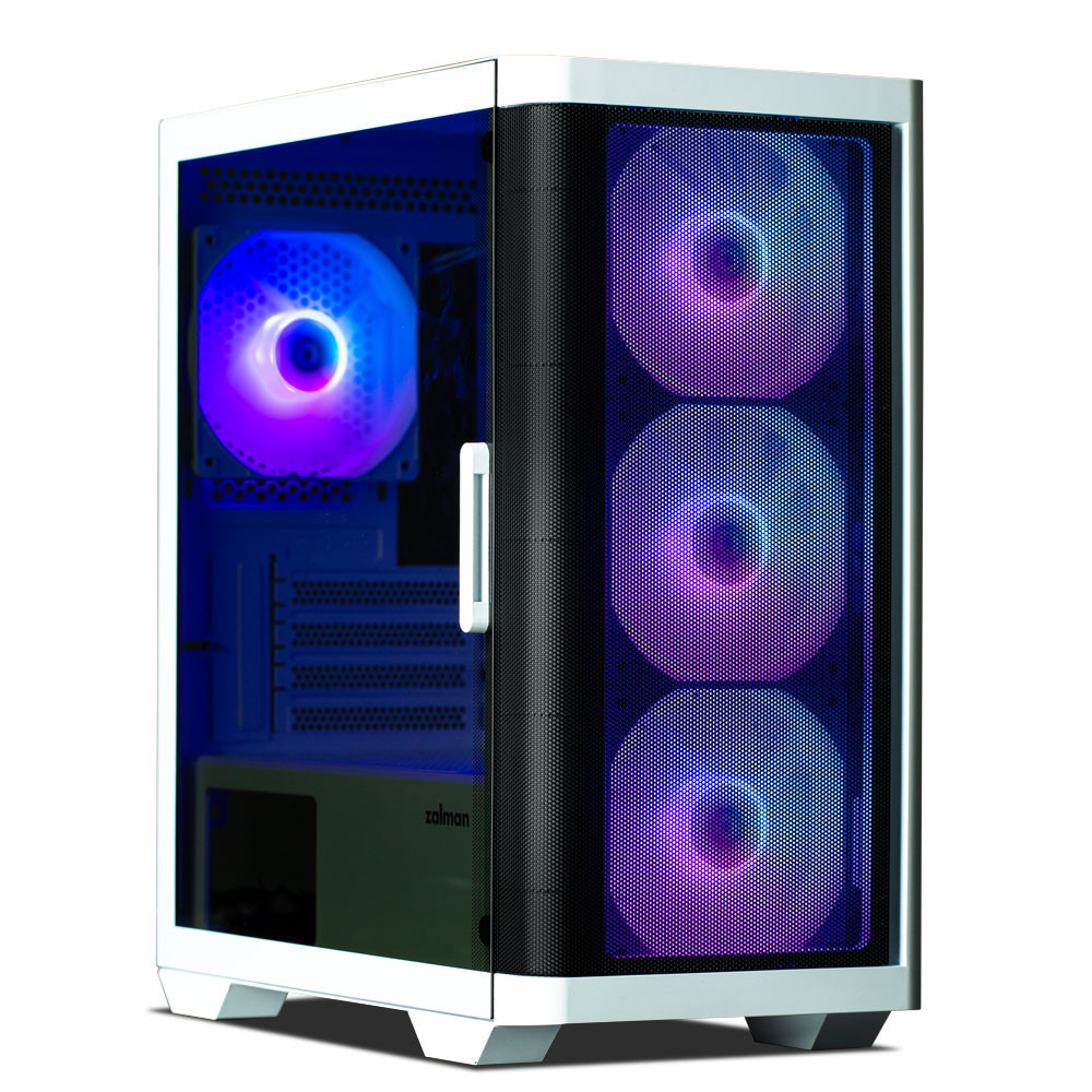 Boîtier Gaming Mini Tour Zalman M4 Micro ATX / RGB / Avec panneau vitré / Blanc