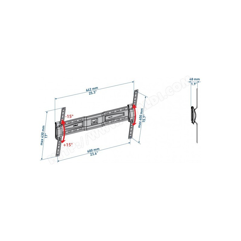 Support mural Orientable Meliconi pour TV de 50" à 80"