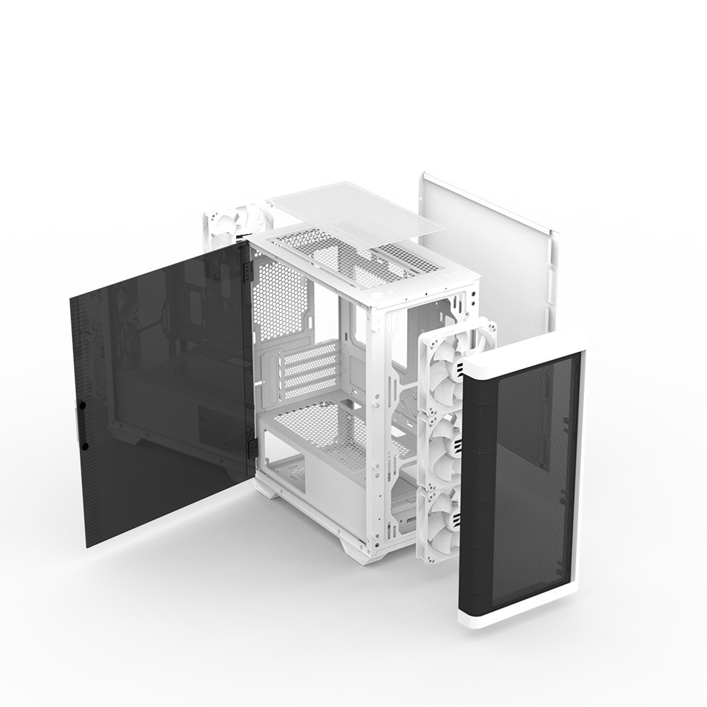 Boîtier Gaming Mini Tour Zalman M4 Micro ATX / RGB / Avec panneau vitré / Blanc