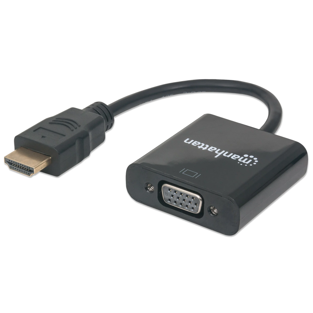 Convertisseur Manhattan HDMI mâle vers VGA femelle, noir, 30 cm