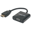 Convertisseur Manhattan HDMI mâle vers VGA femelle, noir, 30 cm
