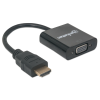 Convertisseur Manhattan HDMI mâle vers VGA femelle, noir, 30 cm