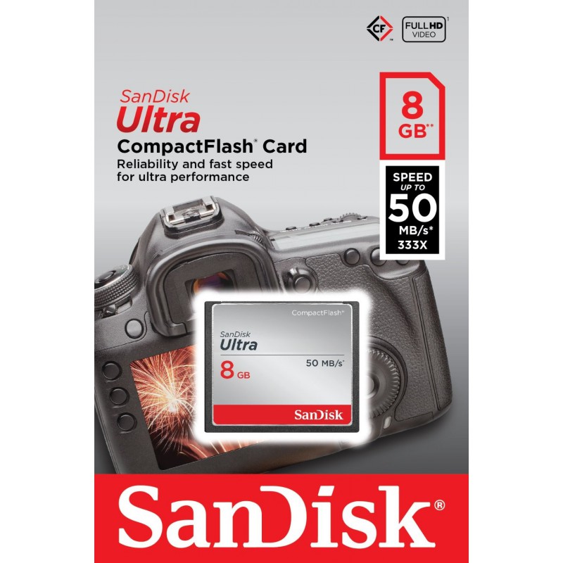 Carte mémoire Sandisk Ultra Compact Flash 8 Go