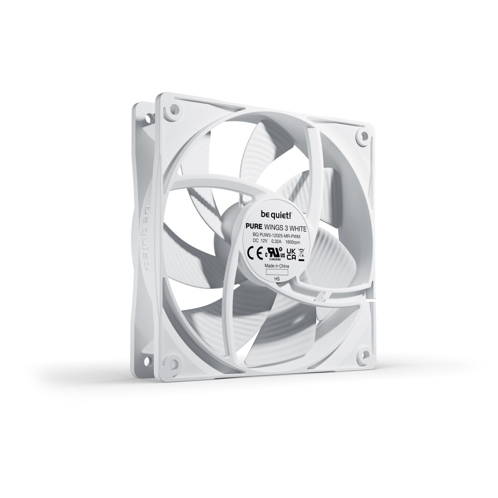 Ventilateur de boitier be quiet! Pure Wings 3 PWM - 12cm (Blanc)