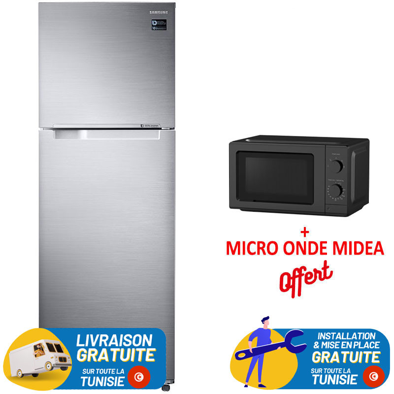 REFRIGERATEUR SAMSUNG No Frost INVERTER Double Portes 322 Litres / INOX + MICRO ONDE MIDEA OFFERT