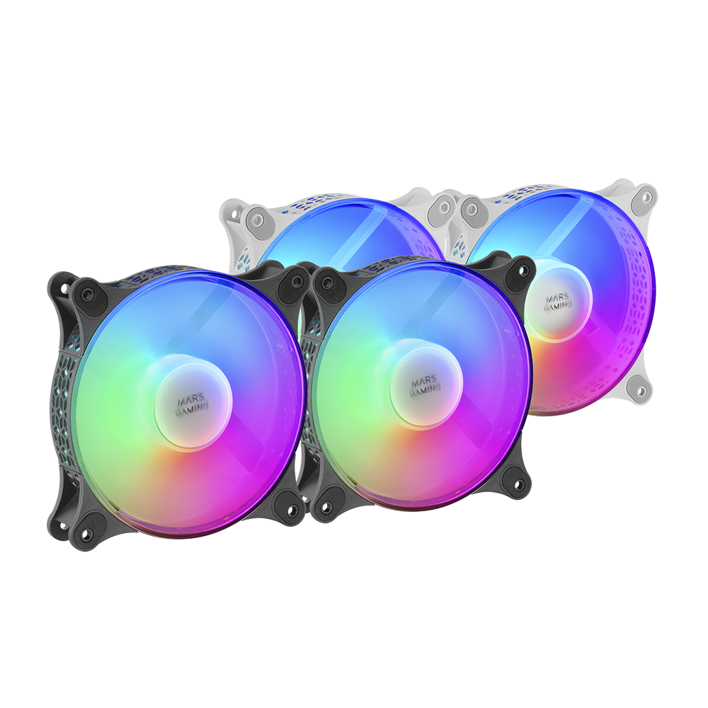 KIT DE 2 VENTILATEURS Mars Gaming MF-DUO 120 mm / RGB / Noir