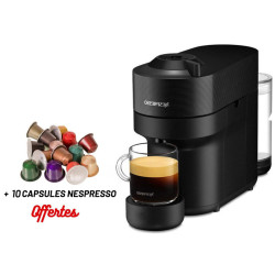 Machine à Café NESPRESSO Vertuo Pop 0.6 Litre / 1300 W / Noir + 10 Capsules Nespresso Offertes