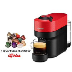 Machine à Café NESPRESSO Vertuo Pop 0.6 Litre / 1300 W / Rouge + 10 Capsules Nespresso Offertes