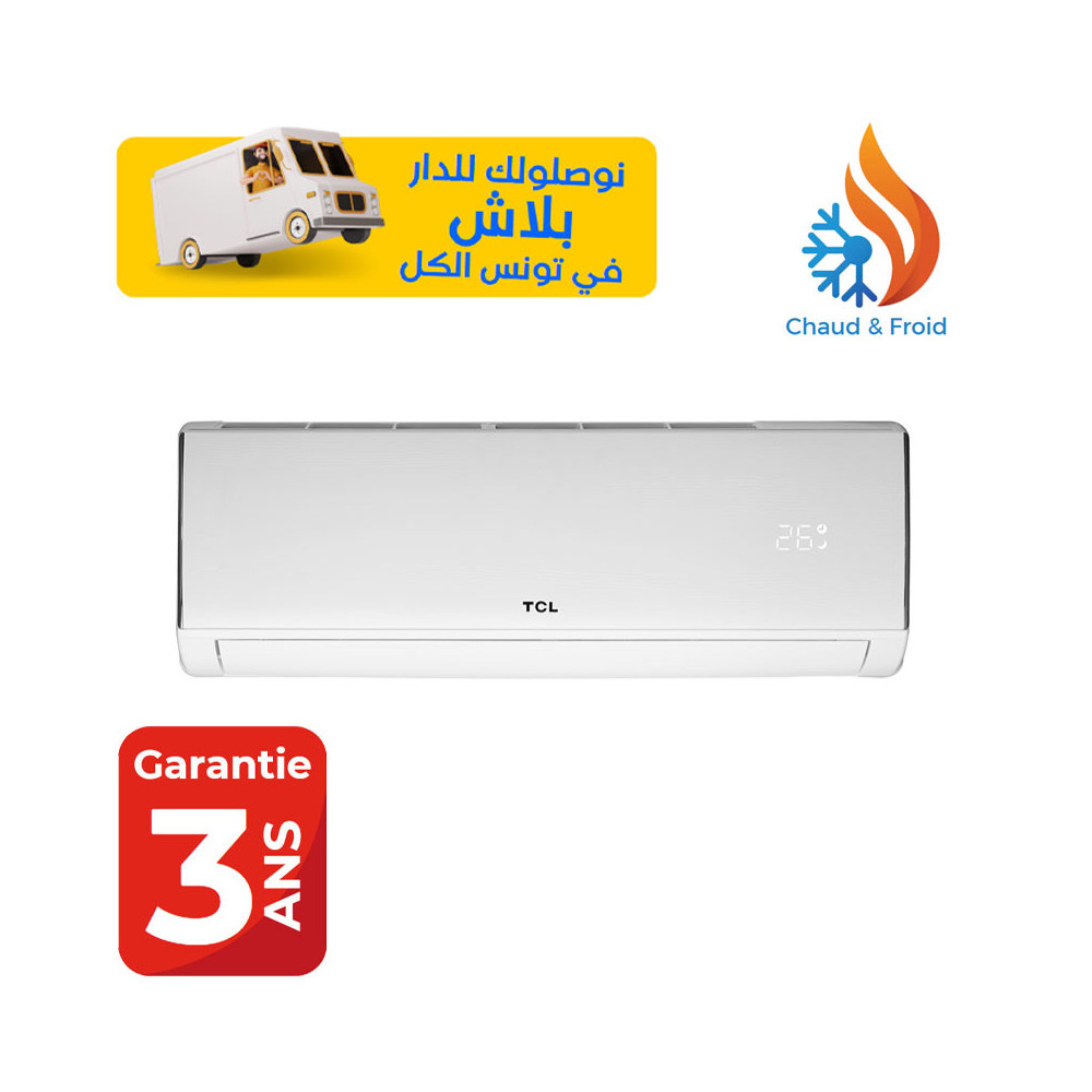 Climatiseur TCL 9000 BTU Chaud Froid INVERTER