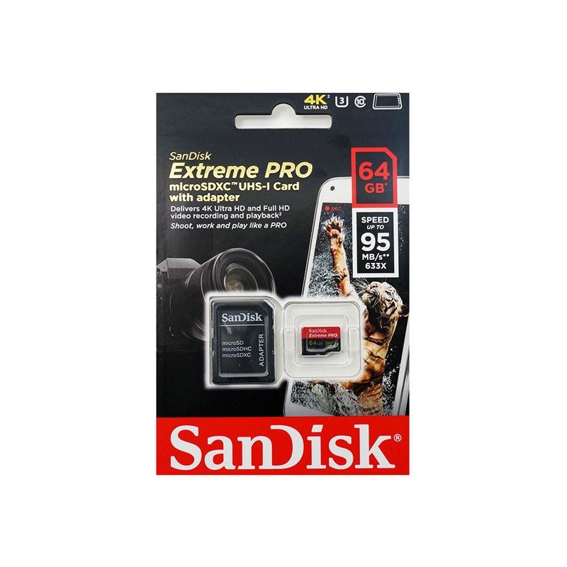 Carte mémoire SanDisk Extreme microSDXC UHS-I de 64 Go pour