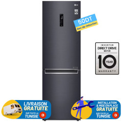 REFRIGERATEUR LG  Avec Afficheur  374 Litres No Frost MATTE BLACK + 50 DT Bon de réduction
