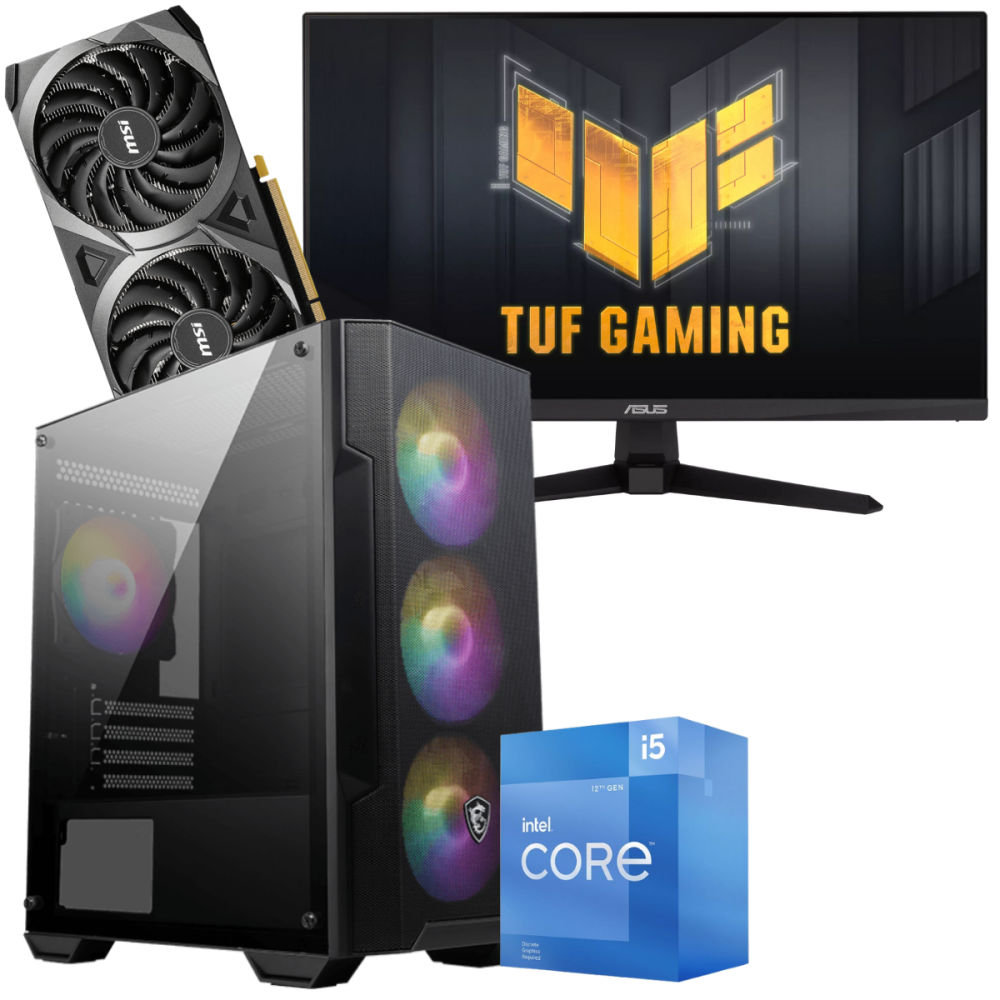 Setup Gamer Special Pc de Bureau Gaming / i5-12400F / RTX 3060 12G / 32 Go Avec Écran Gaming Asus TUF 24" Full HD IPS / 180 Hz