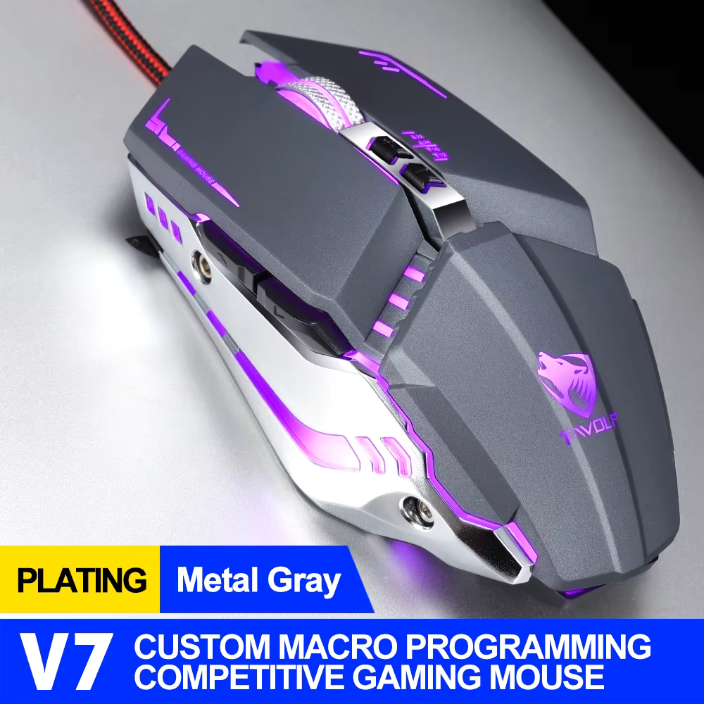 Souris Gaming T-WOLF V7 - Gris