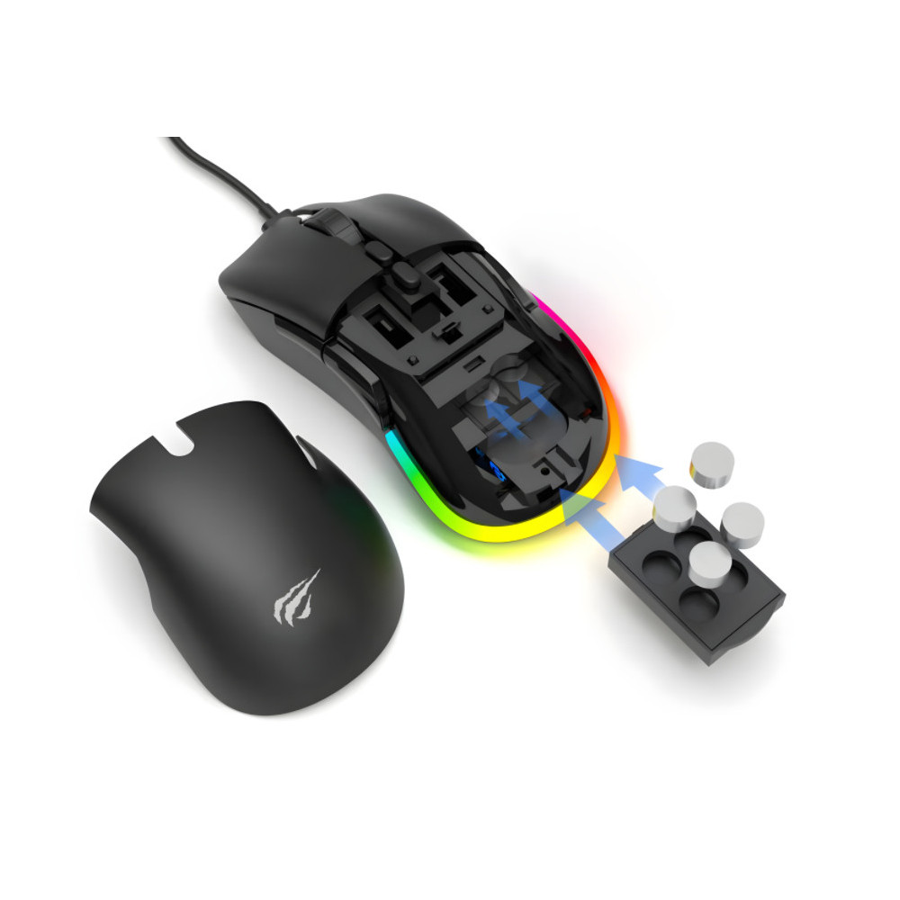 Souris Optique Filaire Gamer HAVIT MS954 Backlit / RGB / Noir