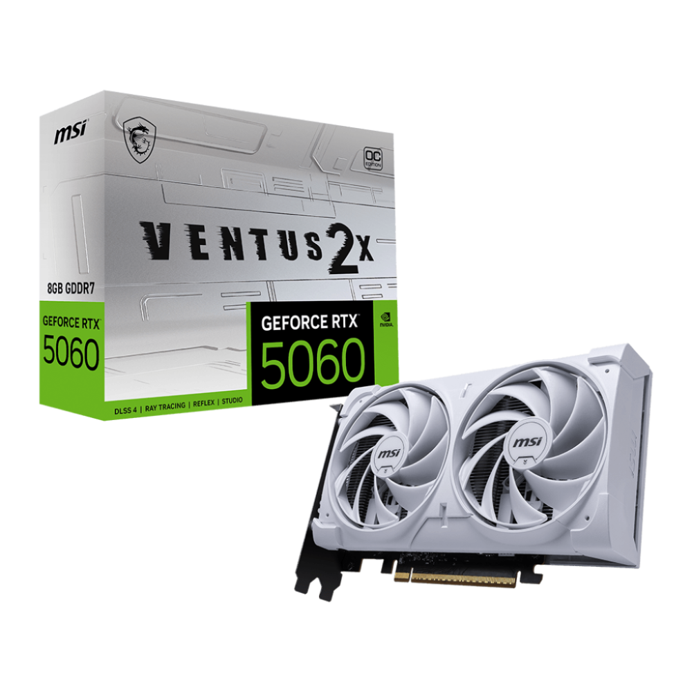 Carte graphique MSI GeForce RTX 5060 VENTUS 2X OC WHITE / 8 Go GDDR7