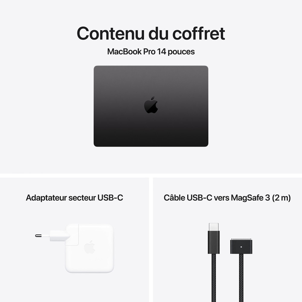 Apple MacBook Pro M4 Pro 14" / 16 Go / 512 Go SSD / Noir sidéral