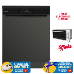 Lave Vaisselle BRANDT 16 couverts avec afficheur DARK SILVER + Four électrique STARONE OFFERTE (FOUR-N)