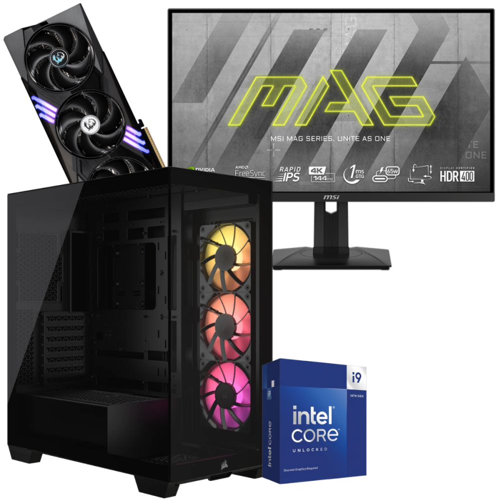 Setup Gamer Special Pc de Bureau Gaming / i9-14900KF / RTX 5070 12G / 64 Go DDR5 Avec Écran Gaming MSI 27" UHD 4K IPS / 160 Hz