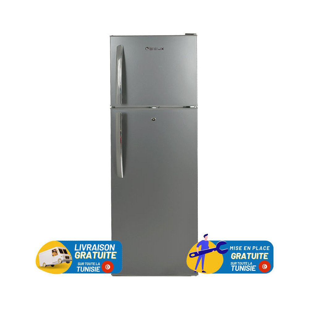 RÉFRIGÉRATEUR 2 PORTES BIOLUX DP25-S / 171 LITRES / DEFROST / Silver