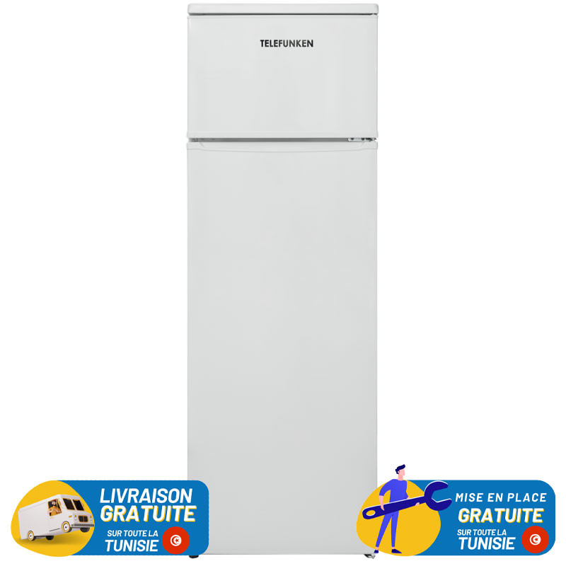 Réfrigérateur TELEFUNKEN LESS Frost Double Portes 237 LITRES  / Blanc