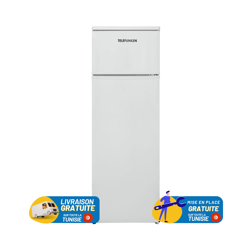 Réfrigérateur TELEFUNKEN LESS Frost Double Portes 237 LITRES  / Blanc