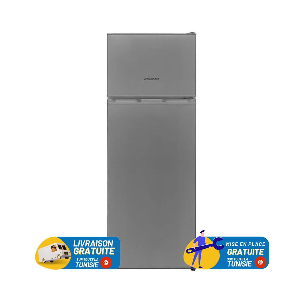 Réfrigérateur NEWSTAR De Frost Double Portes 213 Litres / SILVER