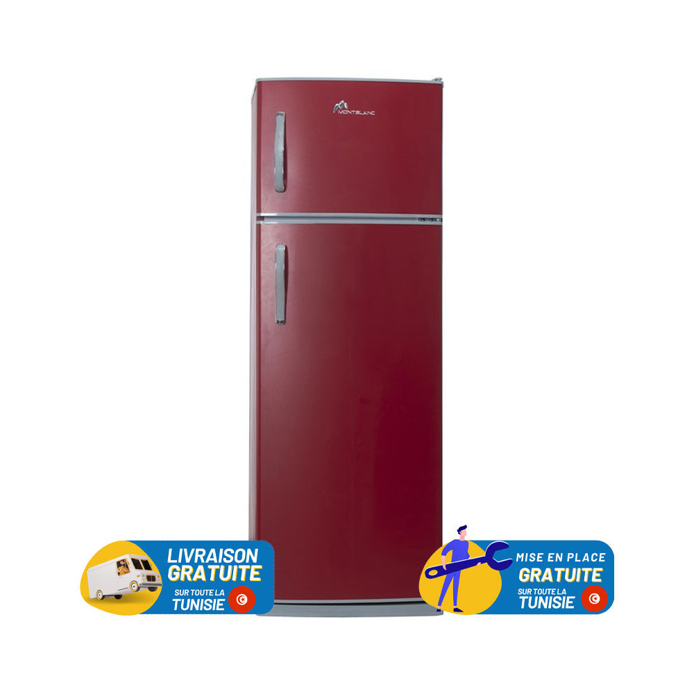 Réfrigérateur MONTBLANC De Frost Double Portes 300 Litres / Rouge