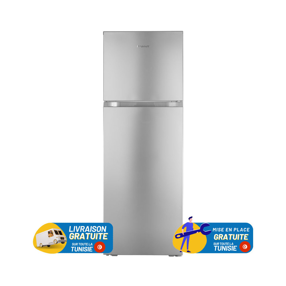 RÉFRIGÉRATEUR BRANDT 430 LITRES / DEFROST / INOX / BDE4310BX