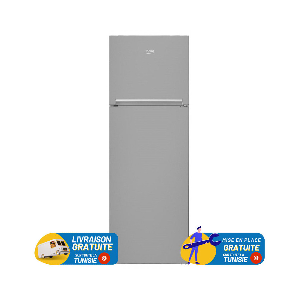 Réfrigérateur BEKO LESS Frost Double Portes 310 Litres / INOX