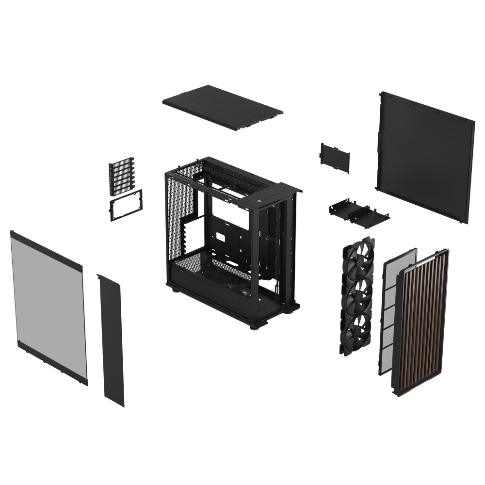 Boîtier Gaming Moyen Tour Fractal Design North XL / E-ATX / Avec Panneau Vitré / Noir