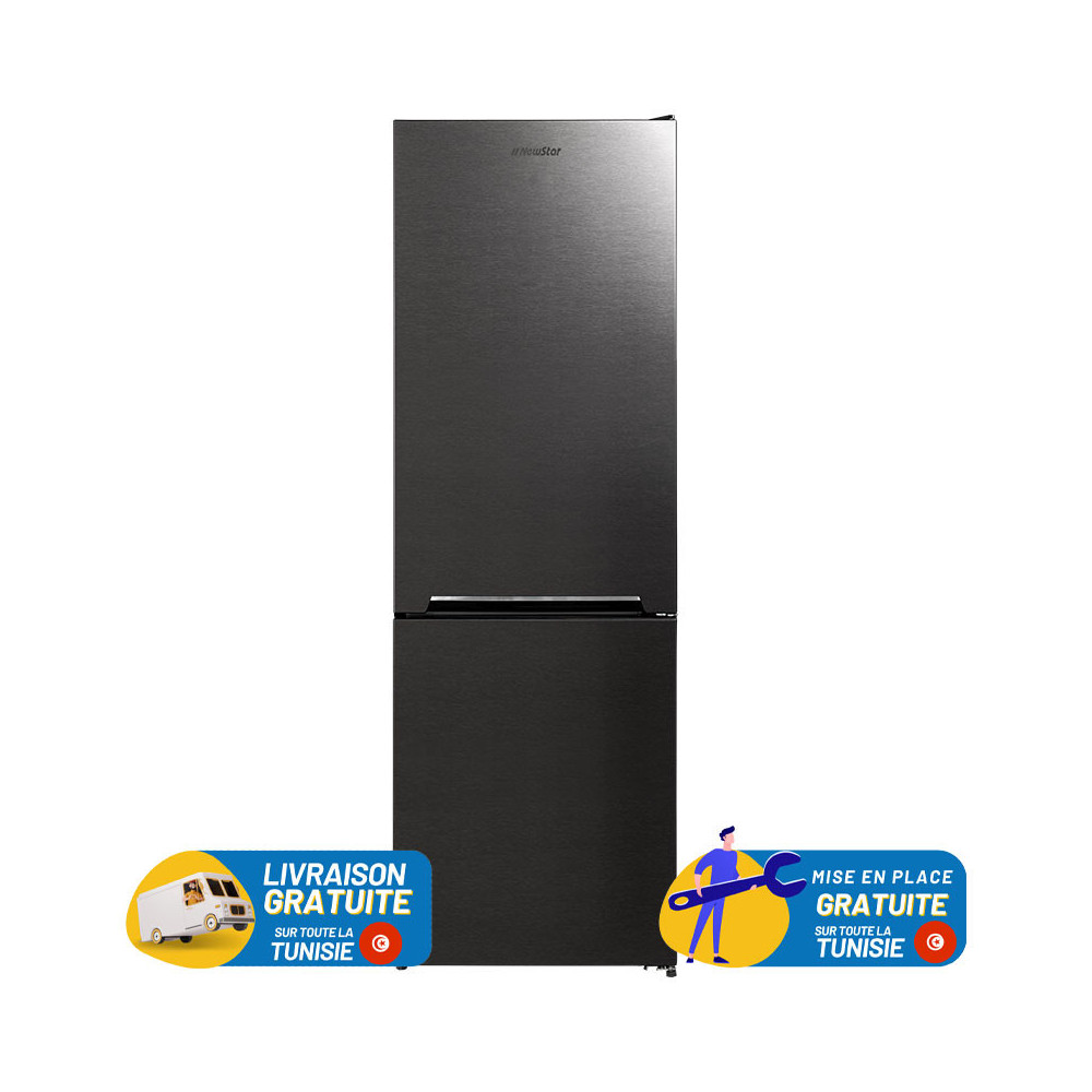 REFRIGERATEUR NEWSTAR NOFROST COMBINE 400L DARK INOX