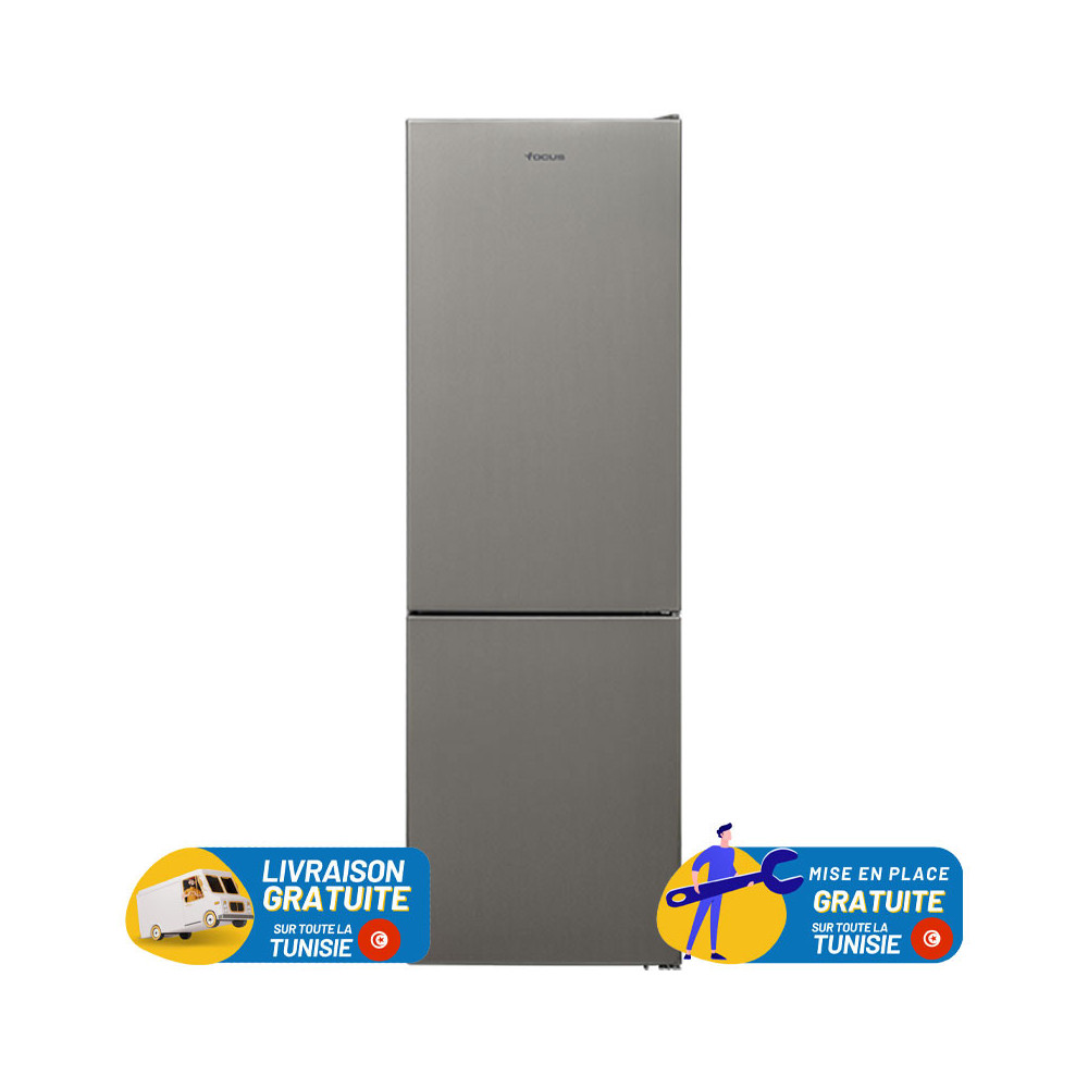 REFRIGERATEUR FOCUS COMBINE  341 Litres No Frost / INOX / F-3760X