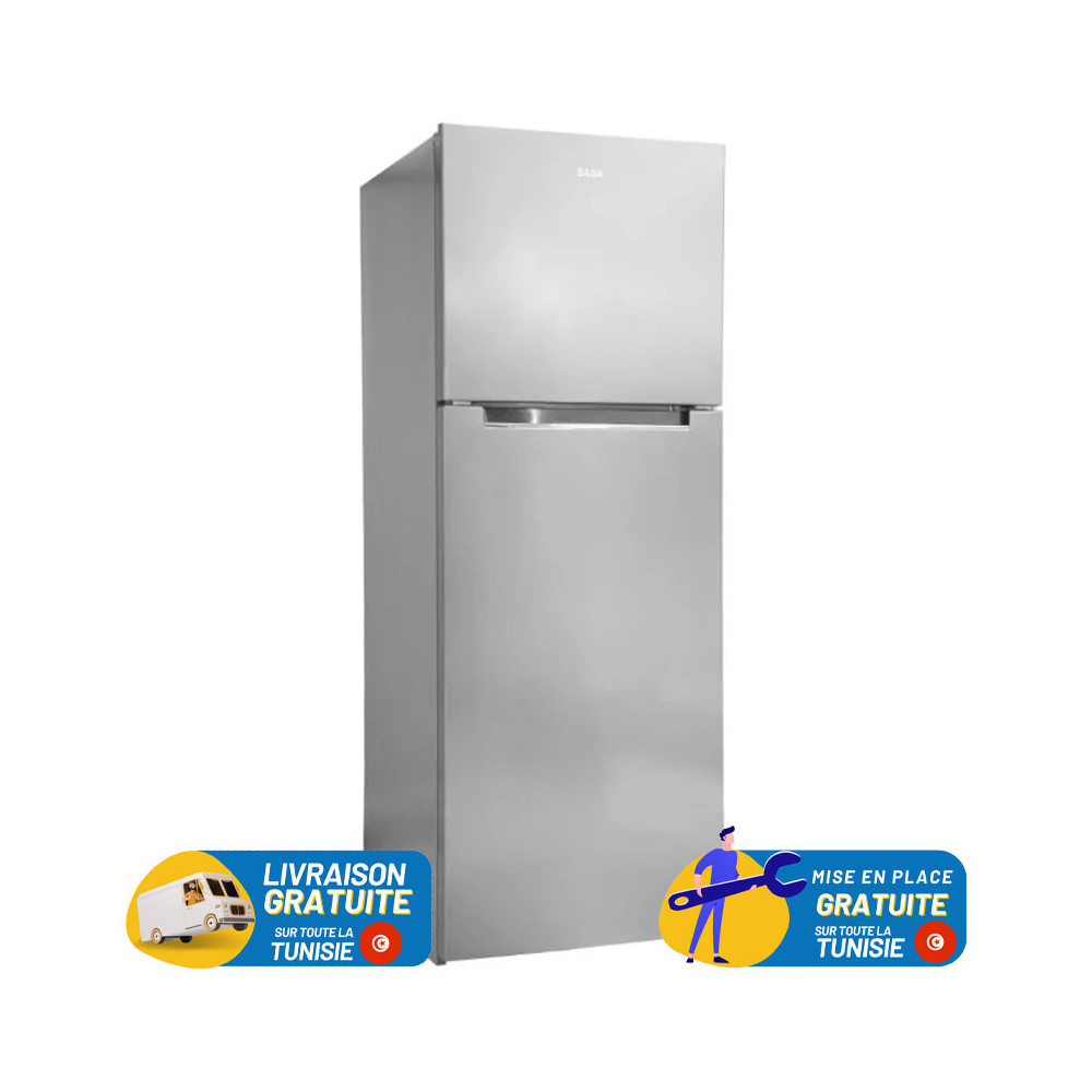 Réfrigérateur SABA No Frost Double Portes 344 Litres / Silver