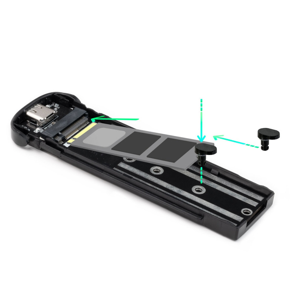 Boîtier externe TooQ pour SSD M.2 NGFF / argent