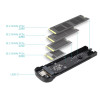 Boîtier Externe TooQ pour SSD M.2 NVMe - Aluminium Noir