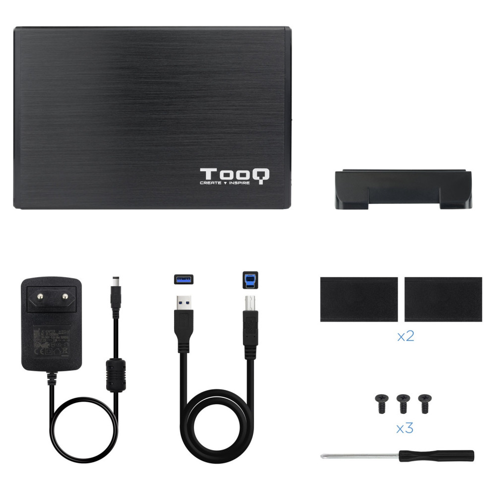 Boîtier externe USB 3.1 TooQ TQE-3527 - S-ATA 3,5" / Noir