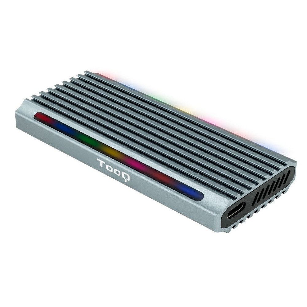 Boîtier externe USB-C 3.2 Tooq Shinobi RGB - S-ATA/NVMe M.2 Type 2280 / Gris