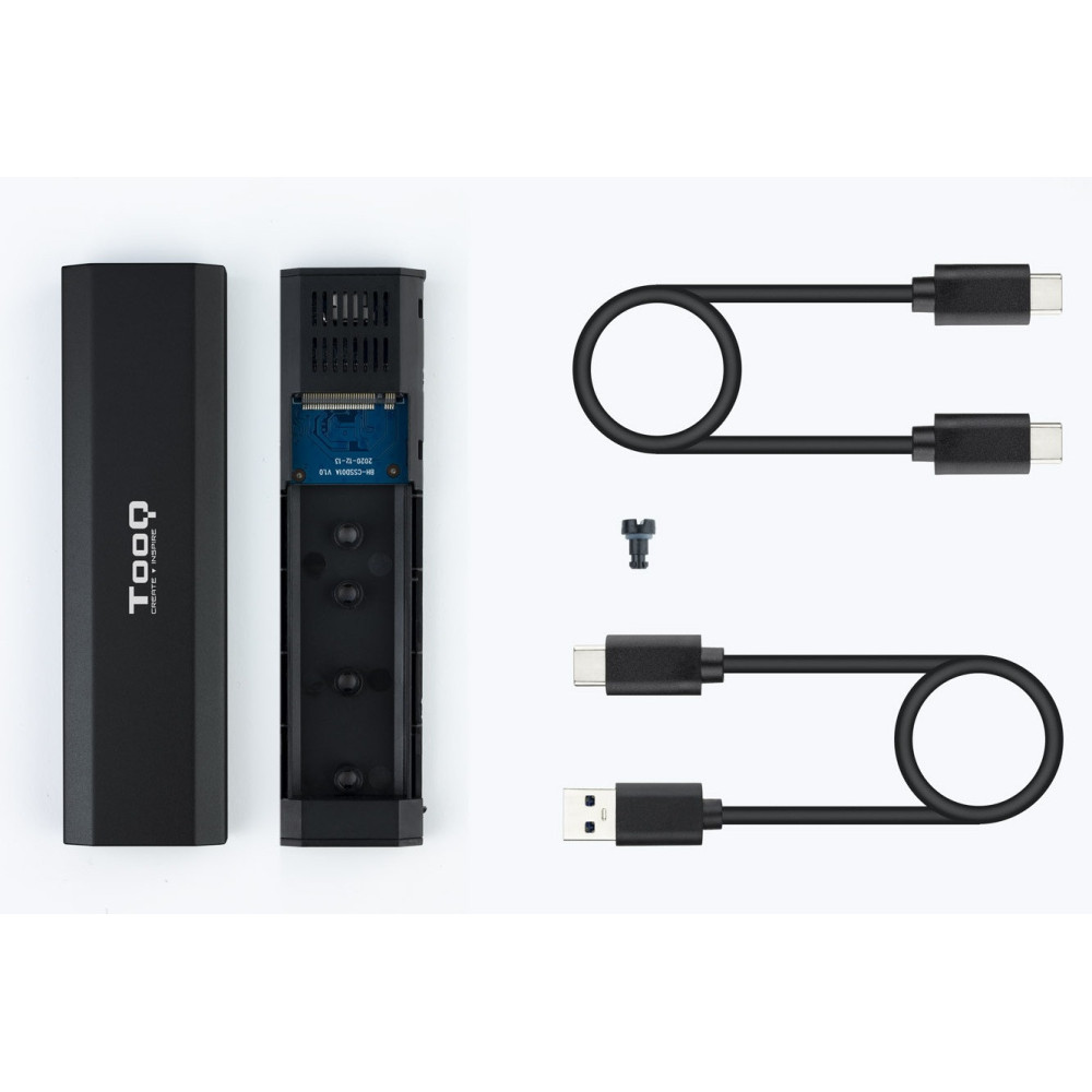 Boîtier externe USB-C 3.2 Tooq Shura - S-ATA/NVMe M.2 Type 2280 / Noir