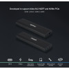 Boîtier externe USB-C 3.2 Tooq Shura - S-ATA/NVMe M.2 Type 2280 / Noir