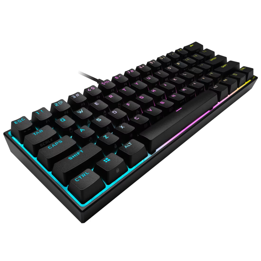 Clavier gaming mécanique AZERTY Corsair K65 RGB MINI 60% - CHERRY MX Red / Noir