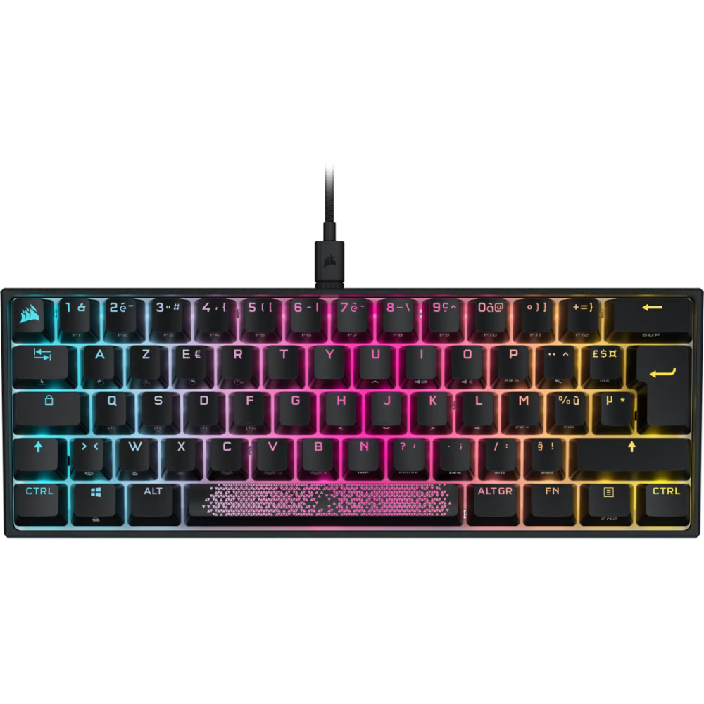 Clavier gaming mécanique AZERTY Corsair K65 RGB MINI 60% - CHERRY MX Red / Noir