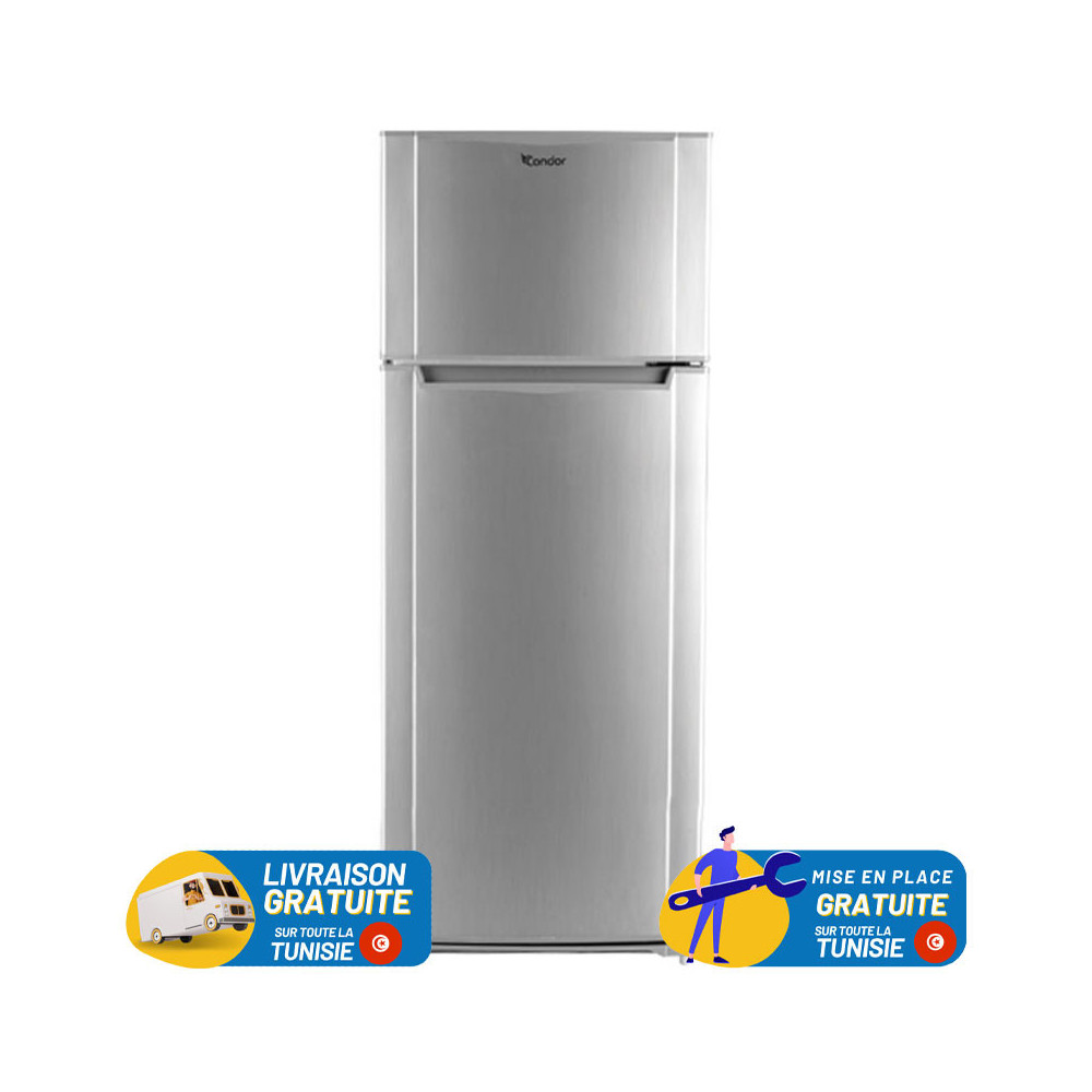 Réfrigérateur CONDOR De Frost Double Portes 270 Litres / Gris