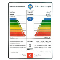 Réfrigérateur Side By Side Hyundai Inverter 556L Avec Distributeur d'eau No Frost Verre Noir - HYN-91SBSIM.BG