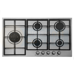 PLAQUE ENCASTRABLE PREMIUM Encastrable 5 FEUX 90 CM INOX / avec sécurité Thermocouple