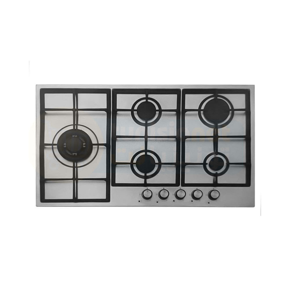 PLAQUE ENCASTRABLE PREMIUM Encastrable 5 FEUX 90 CM INOX / avec sécurité Thermocouple