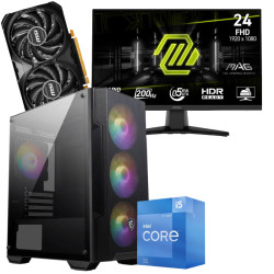 Setup Gamer Special Pc de Bureau Gaming / i5-13400F / RTX 4060 8G / 16 Go Avec Écran Gaming MSI MAG 242F 24" Full HD / 200 Hz