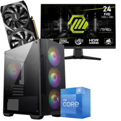 Setup Gamer Special Pc de Bureau Gaming / i5-14400F / RTX 4060 8G / 16 Go Avec Écran Gaming MSI MAG 242F 24" Full HD / 200 Hz