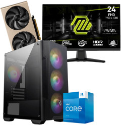 Setup Gamer Special Pc de Bureau Gaming / i5-14400F / RTX 5060 8G / 32 Go Avec Écran Gaming MSI MAG 242F 24" Full HD / 200 Hz
