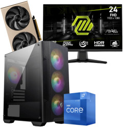 Setup Gamer Special Pc de Bureau Gaming / i7-12700F / RTX 5060 8G / 32 Go Avec Écran Gaming MSI MAG 242F 24" Full HD / 200 Hz
